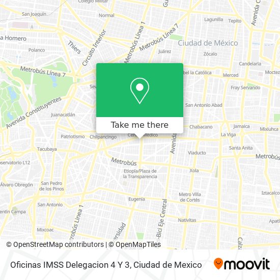 Mapa de Oficinas IMSS Delegacion 4 Y 3