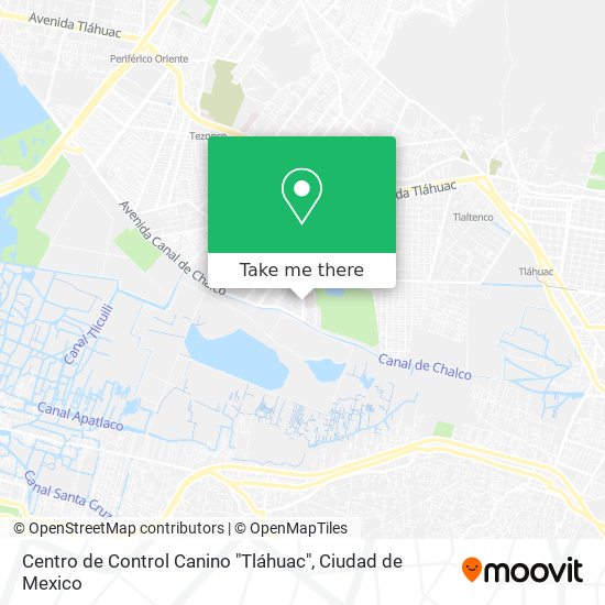 Mapa de Centro de Control Canino "Tláhuac"