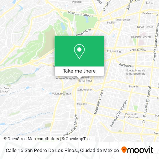 Mapa de Calle 16  San Pedro De Los Pinos.