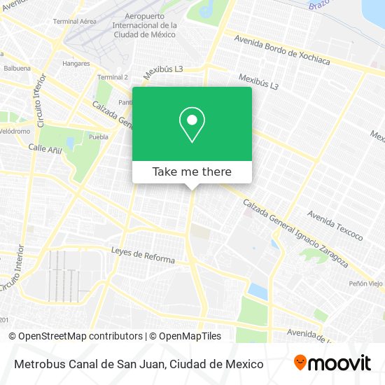 Metrobus Canal de San Juan map