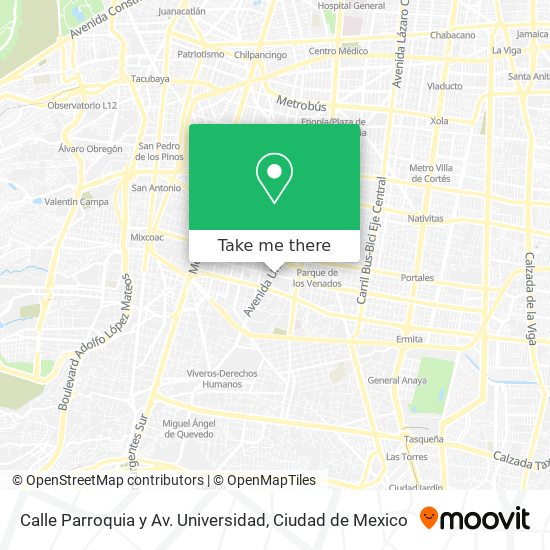 Calle Parroquia y Av. Universidad map