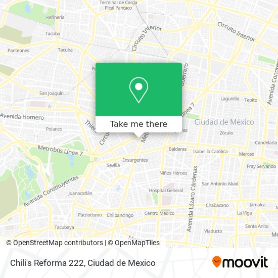 Mapa de Chili's Reforma 222