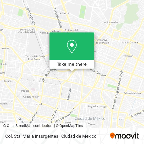 Col. Sta. Maria Insurgentes. map