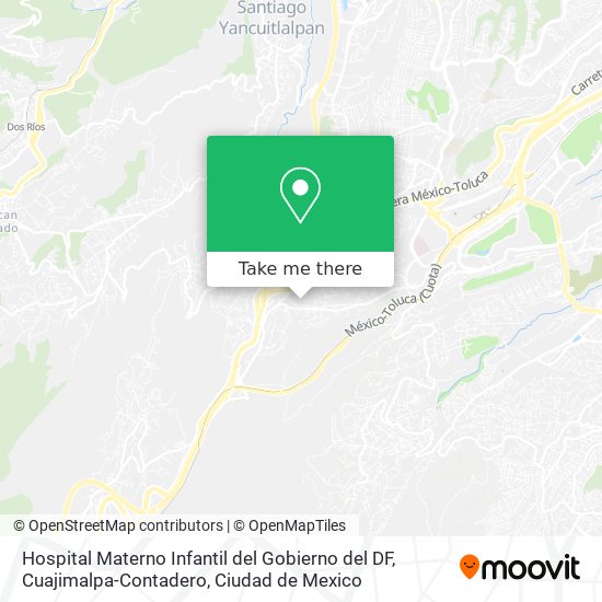 Hospital Materno Infantil del Gobierno del DF, Cuajimalpa-Contadero map