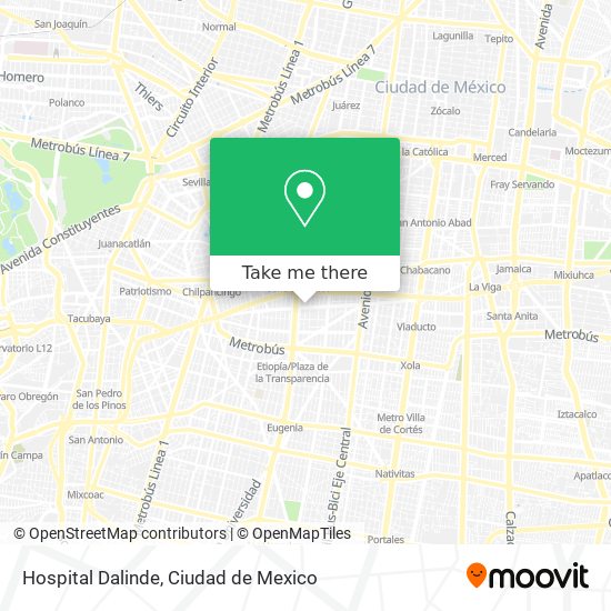 Hospital Dalinde map