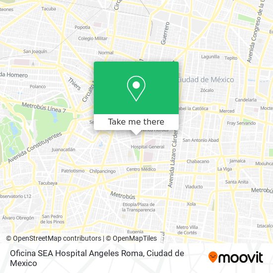 Oficina SEA Hospital Angeles Roma map