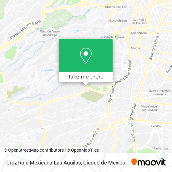 How to get to Cruz Roja Mexicana-Las Aguilas in Huixquilucan by Bus or  Metro?