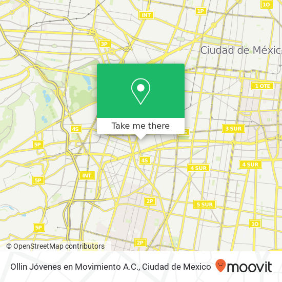 Mapa de Ollin Jóvenes en Movimiento A.C.