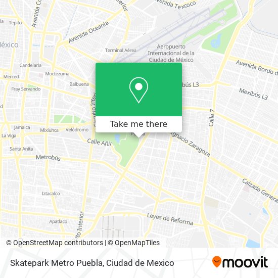 Mapa de Skatepark Metro Puebla