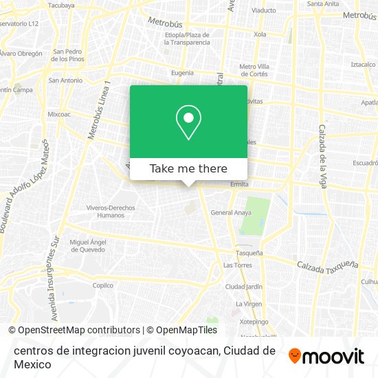 centros de integracion juvenil coyoacan map