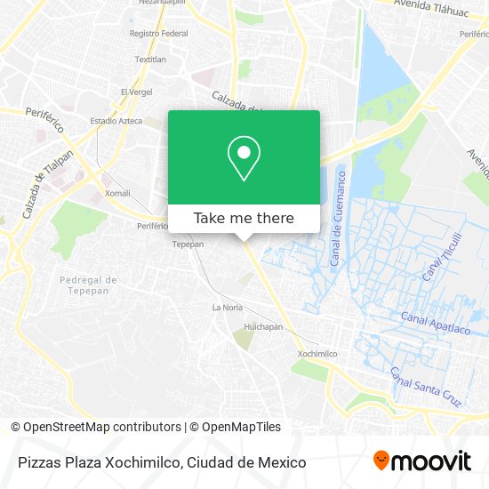 Mapa de Pizzas Plaza Xochimilco