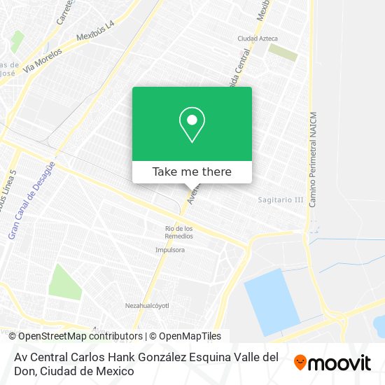 Mapa de Av Central Carlos Hank González Esquina Valle del Don