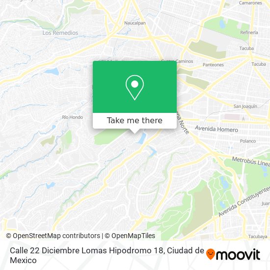 Mapa de Calle 22 Diciembre Lomas Hipodromo 18