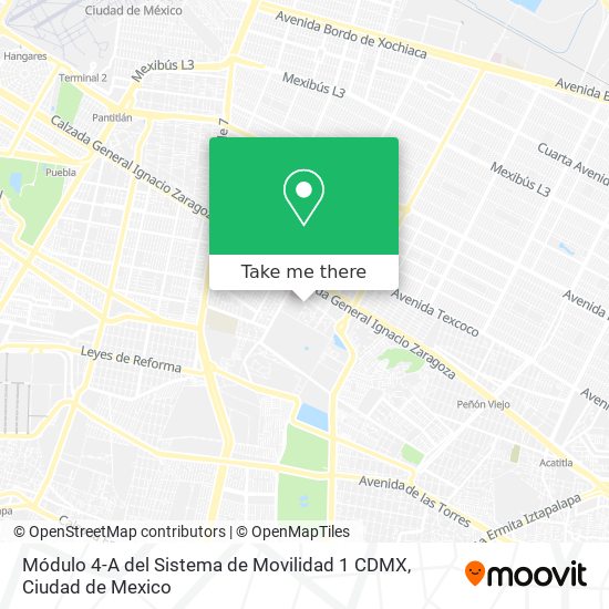 Mapa de Módulo 4-A del Sistema de Movilidad 1 CDMX