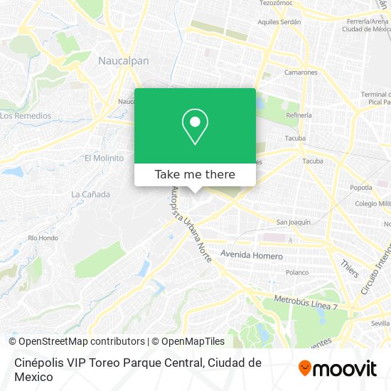 Cinépolis VIP Toreo Parque Central map