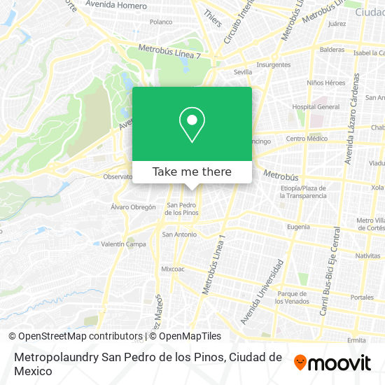 Metropolaundry San Pedro de los Pinos map