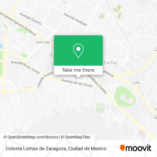 Colonia Lomas de Zaragoza map