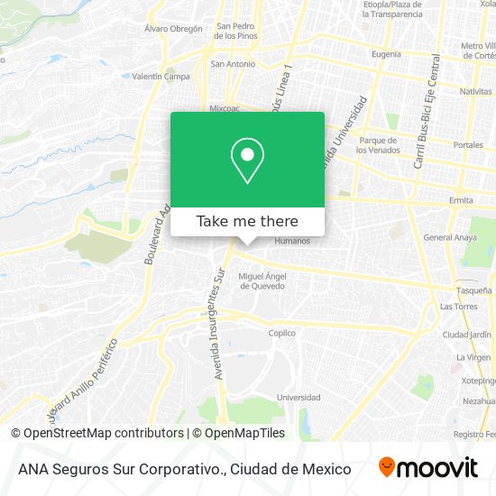 ANA Seguros Sur  Corporativo. map