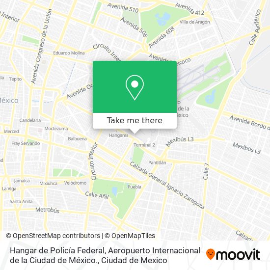 Hangar de Policía Federal, Aeropuerto Internacional de la Ciudad de México. map