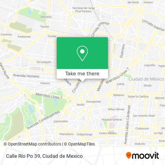 Mapa de Calle Río Po 39