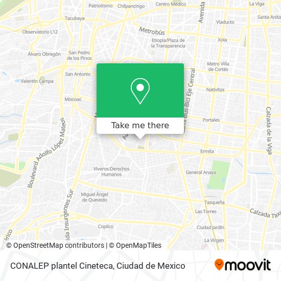 Mapa de CONALEP plantel Cineteca