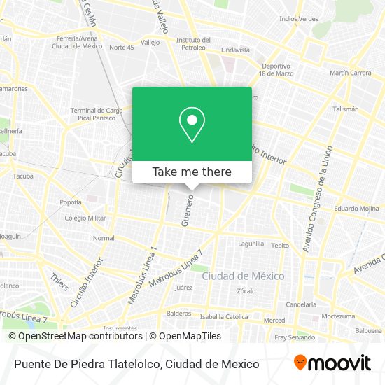 Puente De Piedra Tlatelolco map