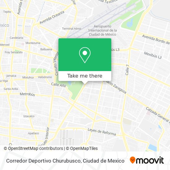Corredor Deportivo Churubusco map