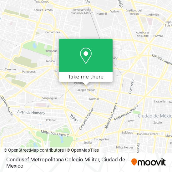 Condusef Metropolitana Colegio Militar map