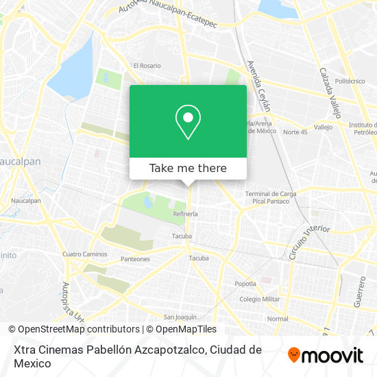 Mapa de Xtra Cinemas Pabellón Azcapotzalco