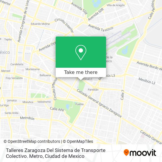 Mapa de Talleres Zaragoza Del Sistema de Transporte Colectivo. Metro