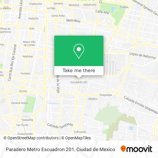 Paradero Metro Escuadron 201 map