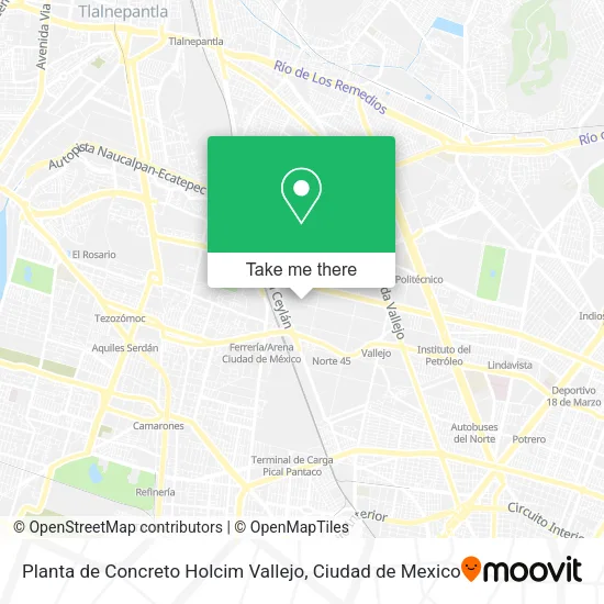 Mapa de Planta de Concreto Holcim Vallejo