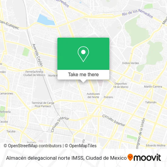 Mapa de Almacén delegacional norte  IMSS