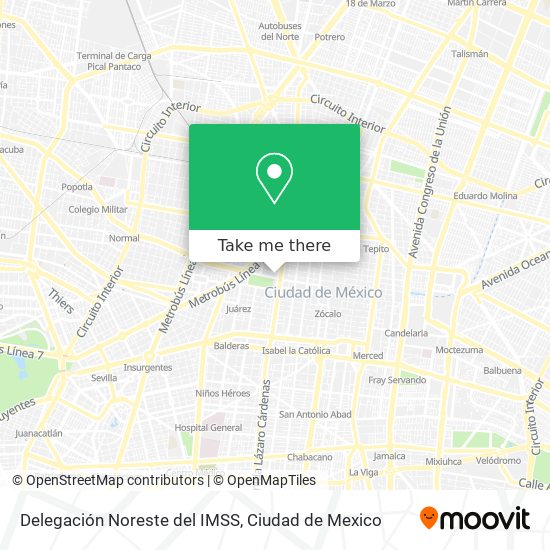 Delegación Noreste del IMSS map