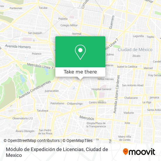 Módulo de Expedición de Licencias map