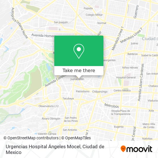 Urgencias Hospital Ángeles Mocel map