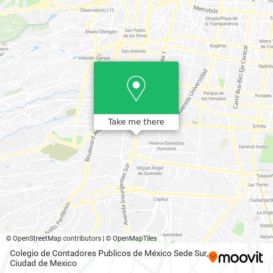 Colegio de Contadores Publicos de México Sede Sur map