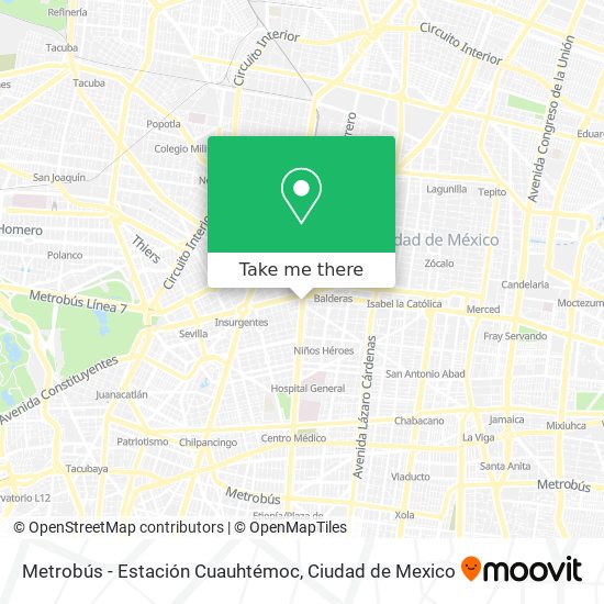 Metrobús - Estación Cuauhtémoc map