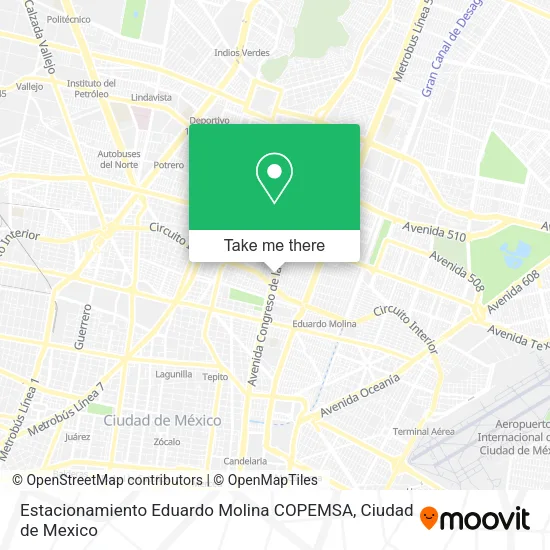 Estacionamiento Eduardo Molina COPEMSA map