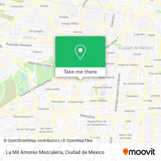 Mapa de La Mil Amores Mezcalería