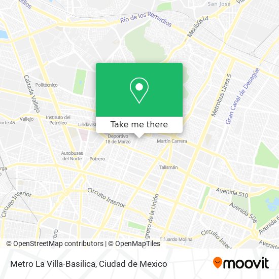 Metro La Villa-Basilica map