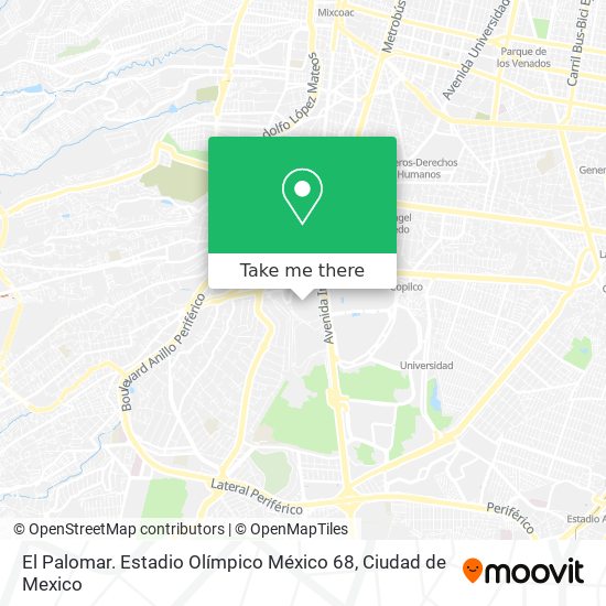 El Palomar. Estadio Olímpico México 68 map