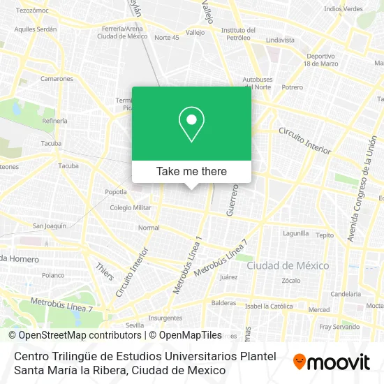 Centro Trilingüe de Estudios Universitarios  Plantel Santa María la Ribera map