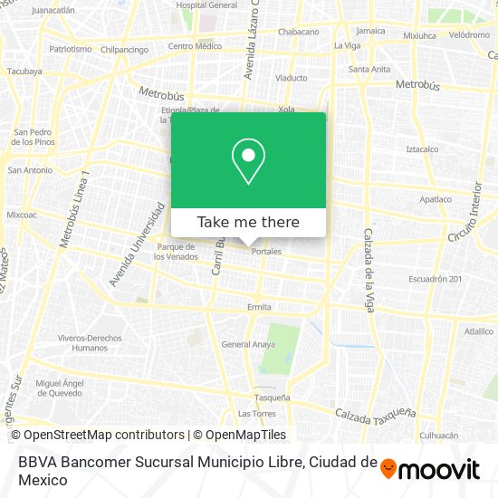 BBVA Bancomer Sucursal Municipio Libre map