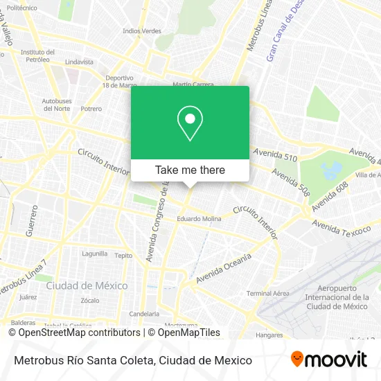 Mapa de Metrobus Río Santa Coleta