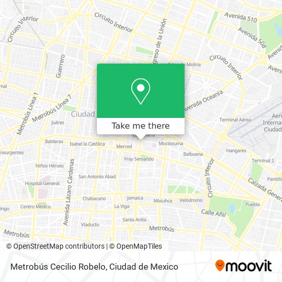Metrobús Cecilio Robelo map