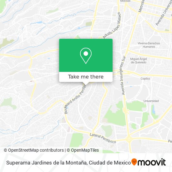 Superama Jardines de la Montaña map