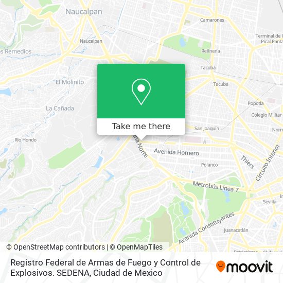 Registro Federal de Armas de Fuego y Control de Explosivos. SEDENA map