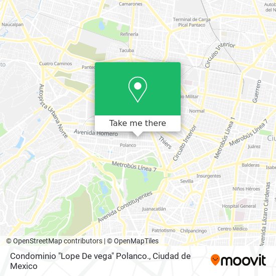 Condominio "Lope De vega" Polanco. map