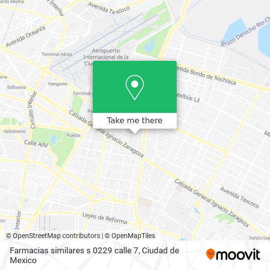 Mapa de Farmacias similares s 0229 calle 7